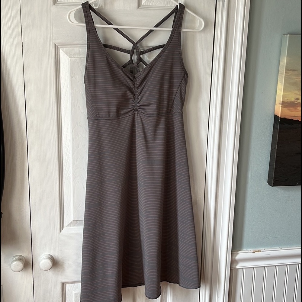PrAna gray strappy back summer dress size medium
